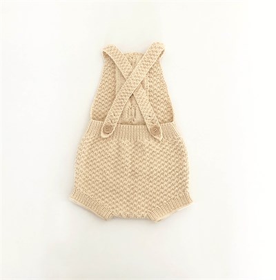 Cable Popcorn Romper, Natural