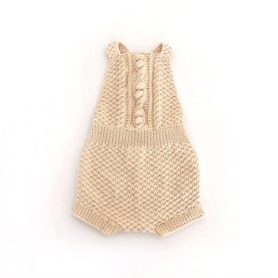 Cable Popcorn Romper, Natural
