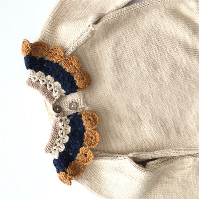Camille Collar Sweater, Natural×Golden brown Collar