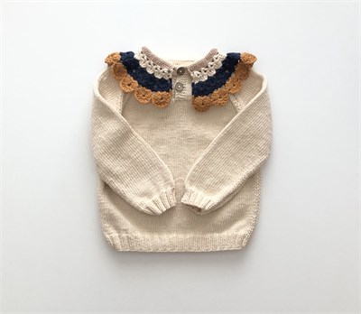 Camille Collar Sweater, Natural×Golden brown Collar