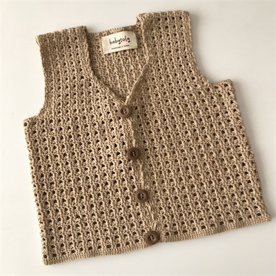 Colin Crochet Vest, Sand