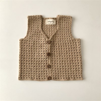 Colin Crochet Vest, Sand