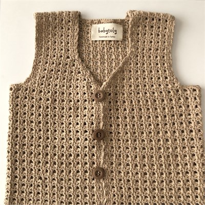 Colin Crochet Vest, Sand