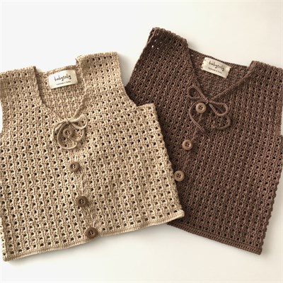 Colin Crochet Vest, Sand