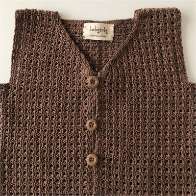 Colin Crochet Vest, Walnut