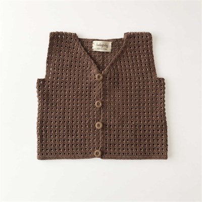 Colin Crochet Vest, Walnut