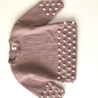 Comfy Popcorn Sweater, Dusty rose