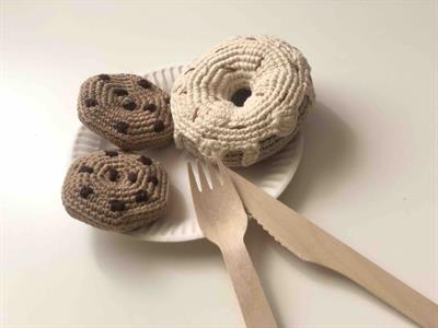 Crochet Toy Donut - 3.5 in - 9 cm diameter