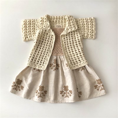 Cyrus Crochet Vest, Natural