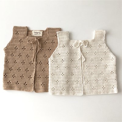 Dahlia Crochet Vest, Custom Color