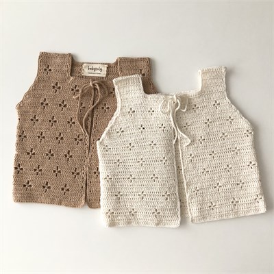 Dahlia Crochet Vest, Custom Color