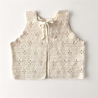 Dahlia Crochet Vest, Natural
