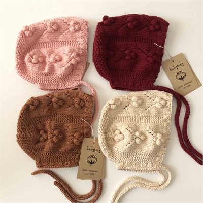 Fancy Popcorn Bonnet, Natural