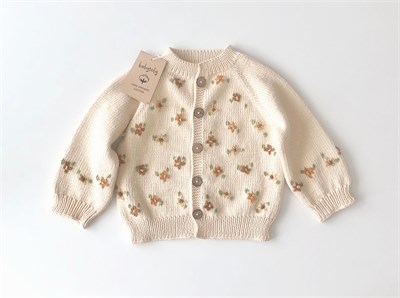 Floral Cardigan, Natural Base