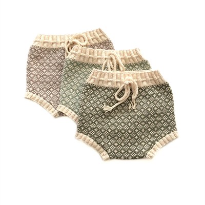 Folk Bloomer, Natural(waist) × Sage(patterns)