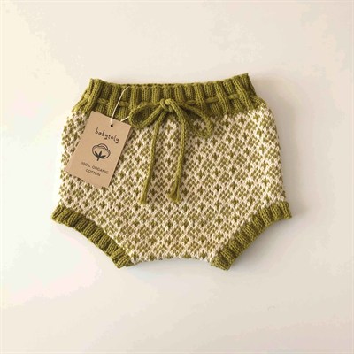 Folk Bloomer, Natural(waist) × Olive(patterns)
