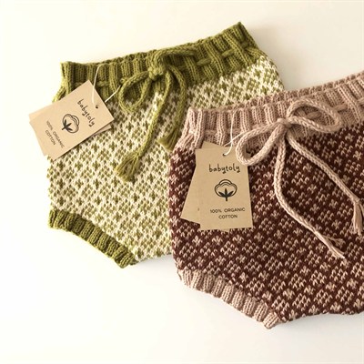 Folk Bloomer, Natural(waist) × Olive(patterns)