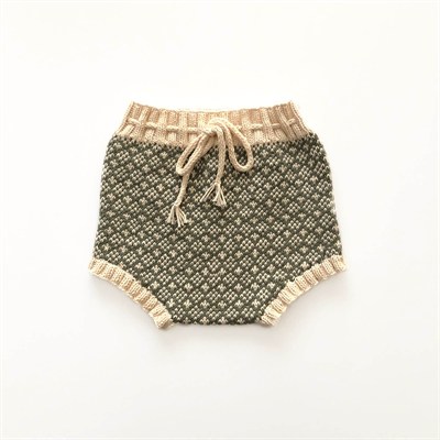 Folk Bloomer, Natural(waist) × Sage(patterns)