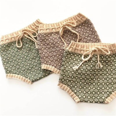 Folk Bloomer, Natural(waist) × Sage(patterns)
