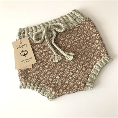 Folk Bloomer, Seaweed(waist) × Camel(patterns)