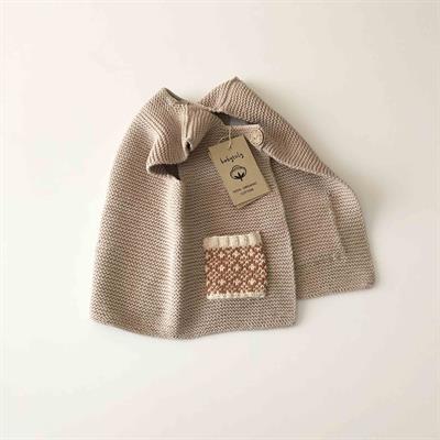 Folk Vest, Beige×terracotta pockets