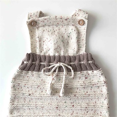 Macaron  Romper, Exclusive Confetti - Tea garden × Taupe