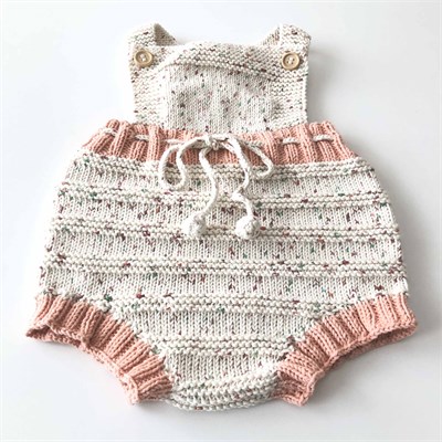 Macaron  Romper, Exclusive Confetti - Tea garden × Papaya