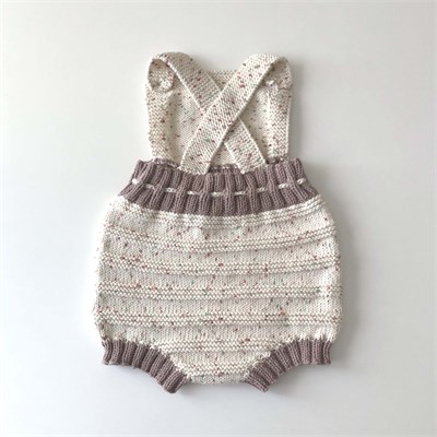 Macaron  Romper, Exclusive Confetti - Tea garden × Taupe