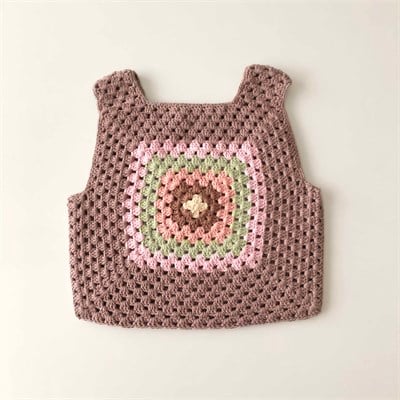 Malinda Crochet Top, Dusty rose Base