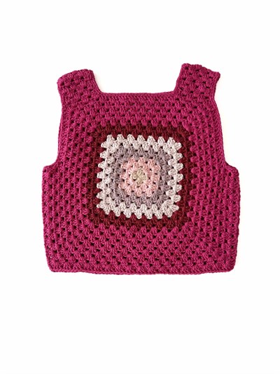 Malinda Crochet Top, Fuchsia Base