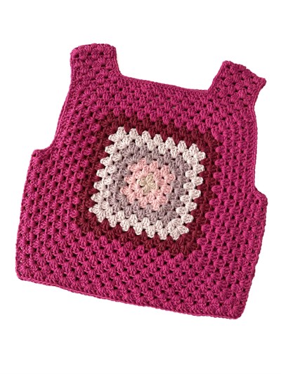 Malinda Crochet Top, Fuchsia Base