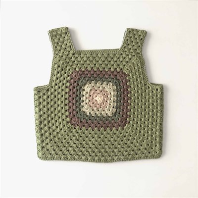 Malinda Crochet Top, Matcha Base