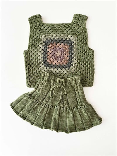 Malinda Crochet Top, Matcha Base
