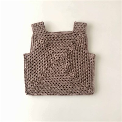 Malinda Crochet Top, Mink Base