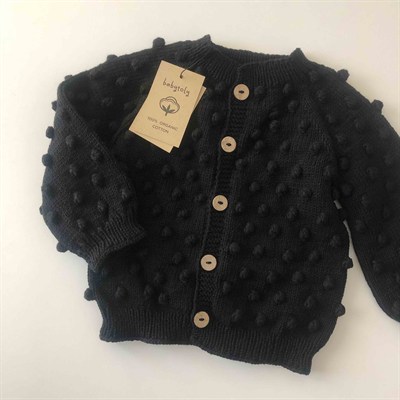 Popcorn Cardigan, Black