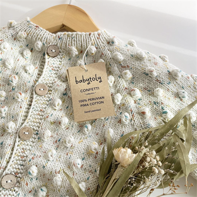 Popcorn Cardigan, Exclusive confetti - Custom color