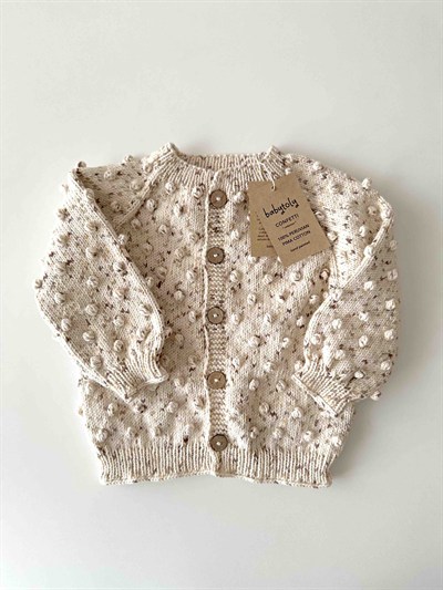 Popcorn Cardigan, Exclusive confetti - Latte