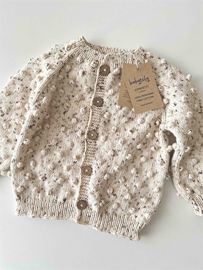 Popcorn Cardigan, Exclusive confetti - Latte