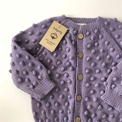 Popcorn Cardigan, Lavender