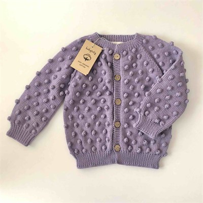 Popcorn Cardigan, Lavender