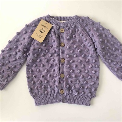 Popcorn Cardigan, Lavender