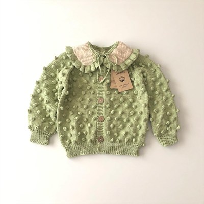 Popcorn Cardigan, Pistachio