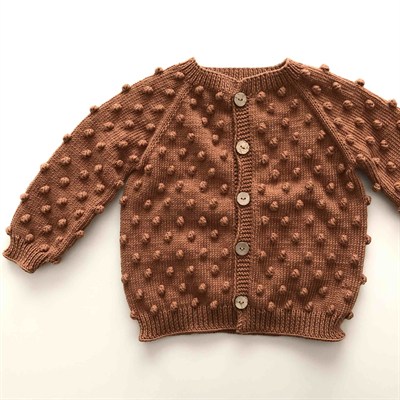 Popcorn Cardigan, Terracotta