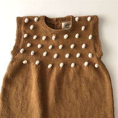 Popcorn Dress, Biscuit+natural