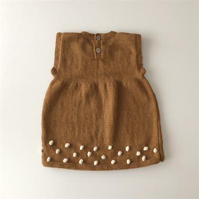 Popcorn Dress, Biscuit+natural