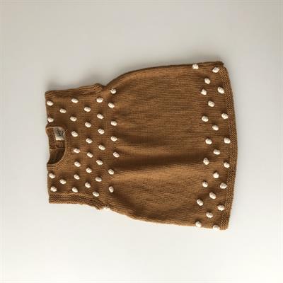 Popcorn Dress, Biscuit+natural