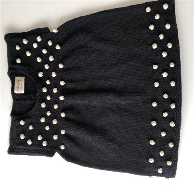 Popcorn Dress, Black × Natural popcorns