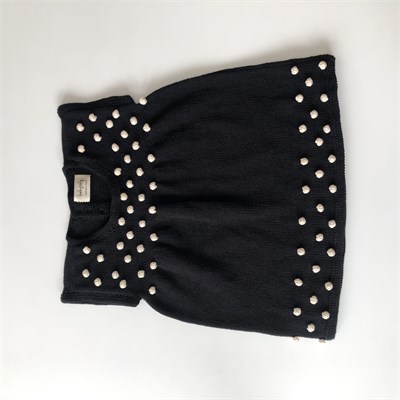 Popcorn Dress, Black × Natural popcorns
