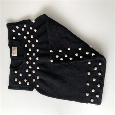 Popcorn Dress, Black × Natural popcorns