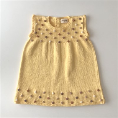 Popcorn Dress, Canary × Rainbow popcorns